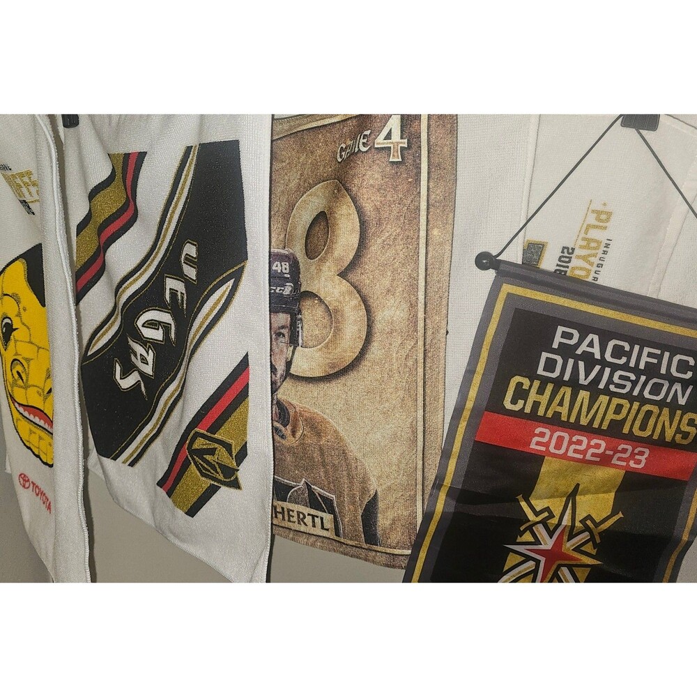 Lot 6 Vegas Golden Knights NHL Hockey Rally Towels Banner Reverse Retro Las VGK